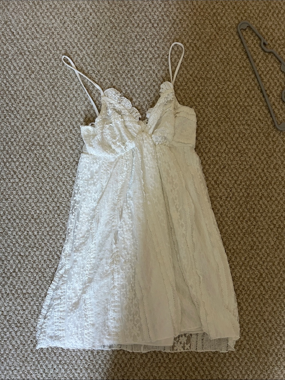 White Lace Spaghetti Strap Dress NWT XS